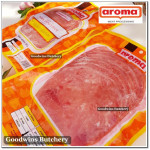 Aroma Bali frozen pork HAM HONEY half cut as steaks 1cm 3/8" (price/pack 5pcs 1kg)